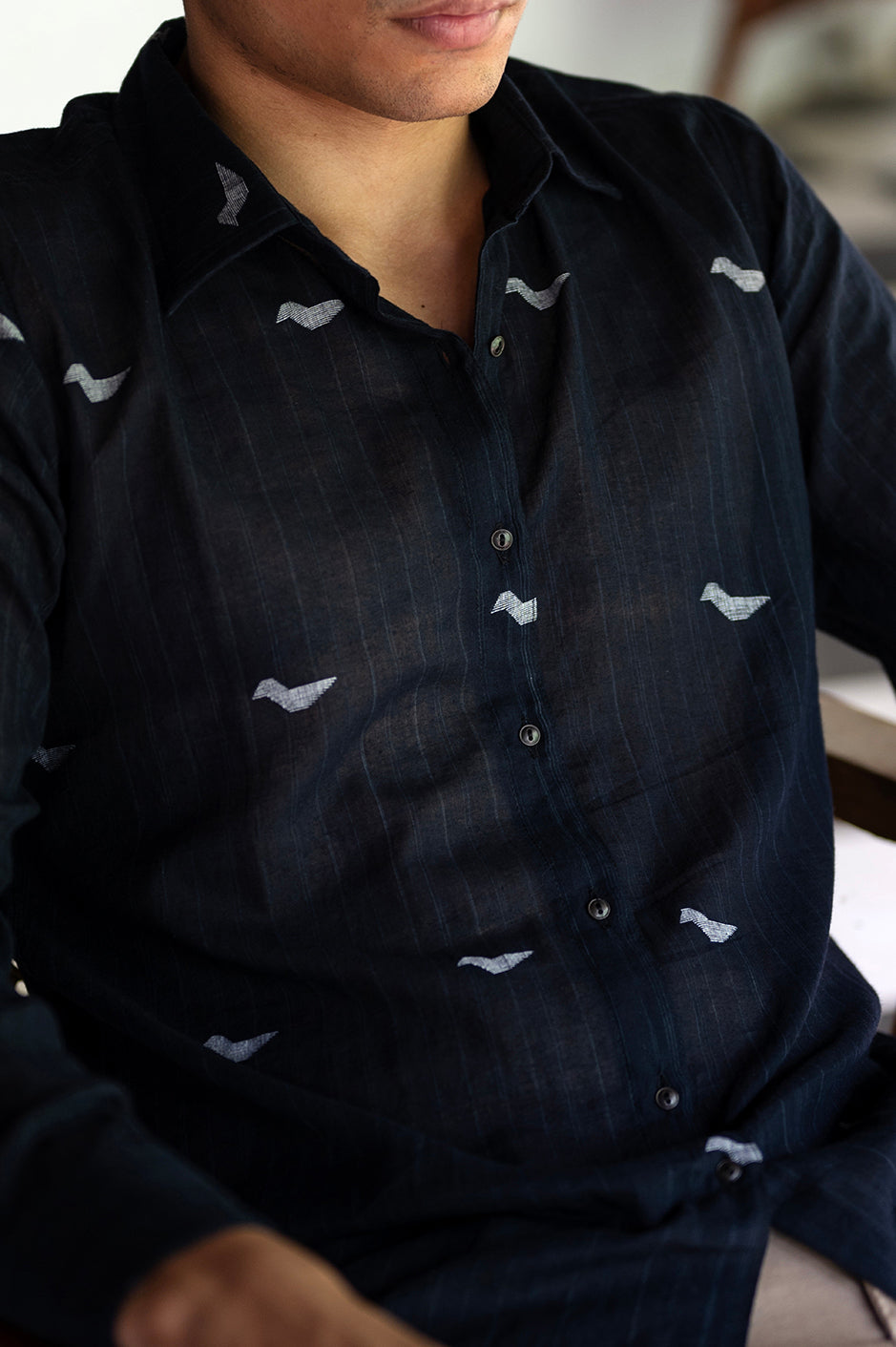 Juniper Handwoven Jamdani Cotton Shirt