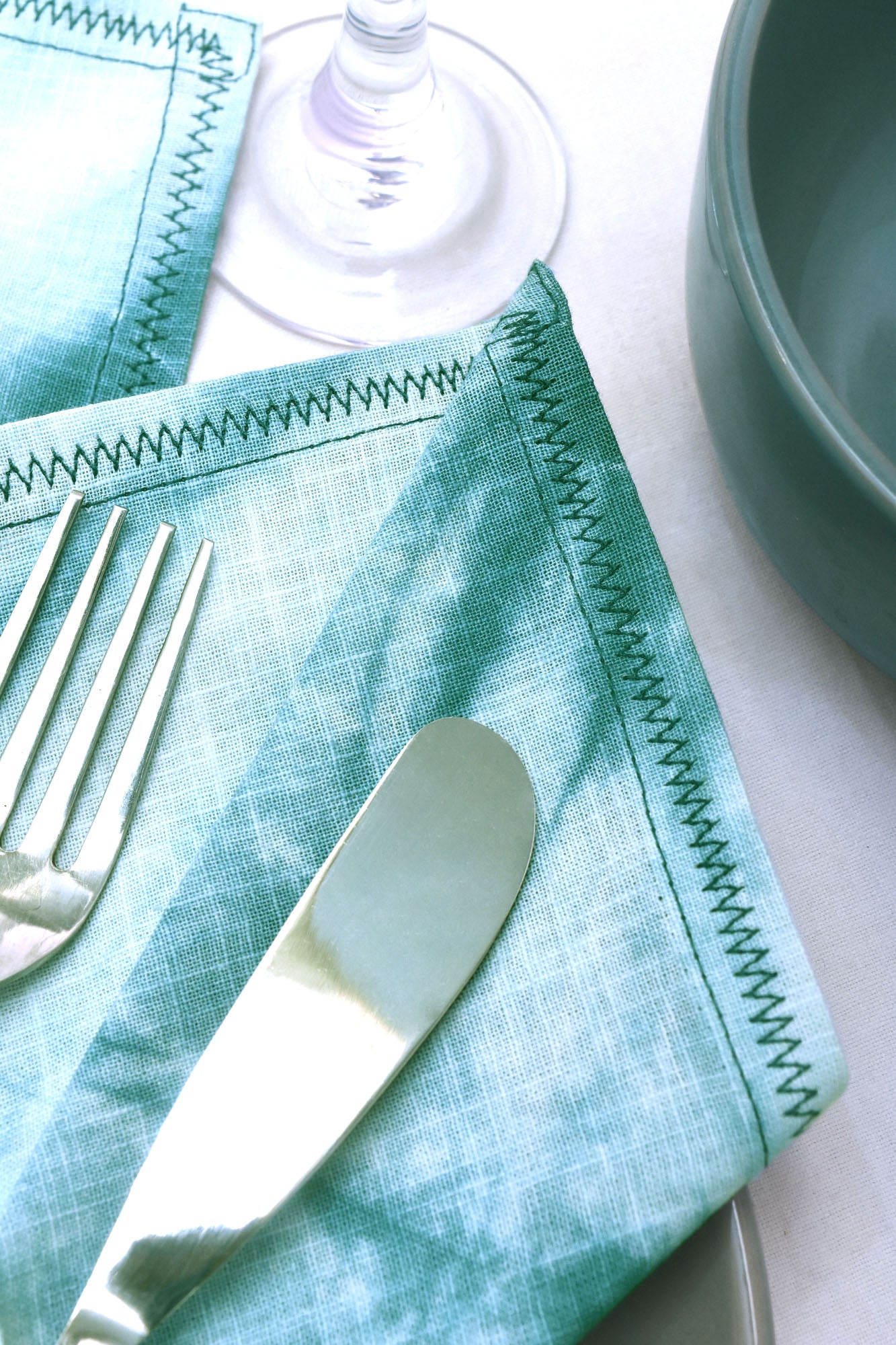 Sea Green Handwoven Napkins - Set of 2 pc