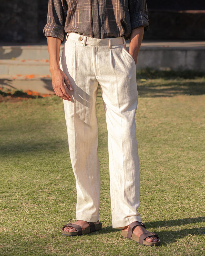 The Heritage Twill Off White Trouser