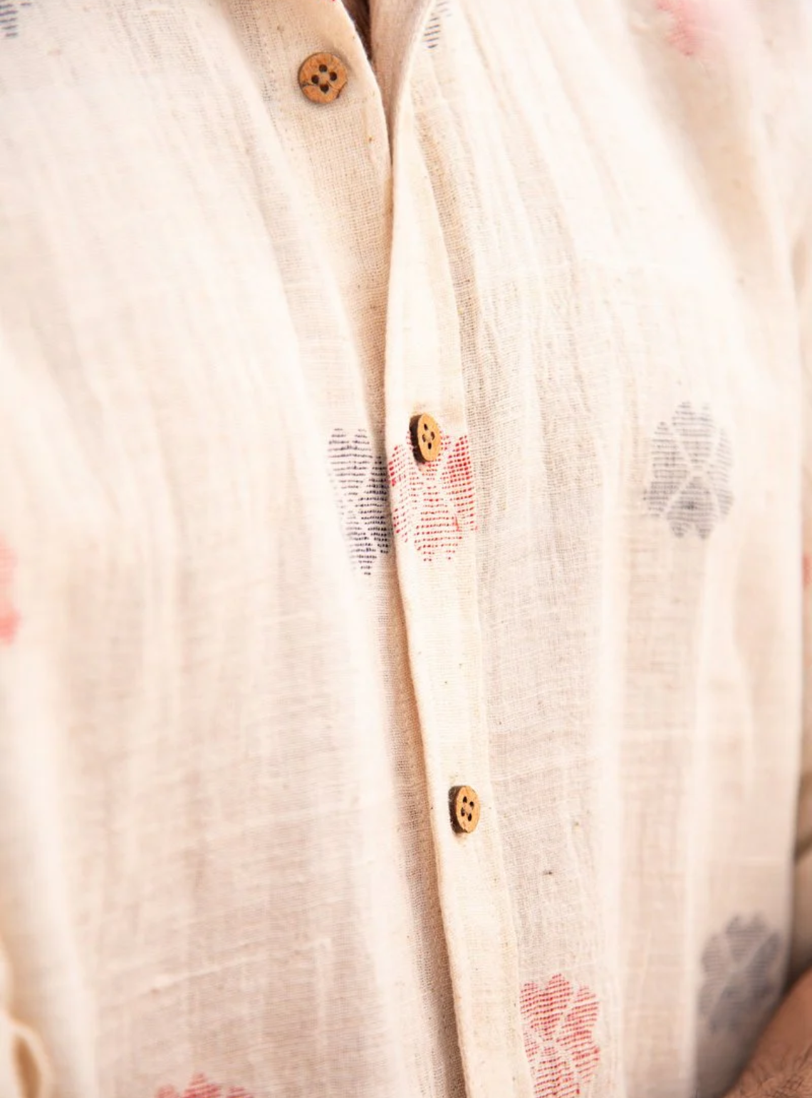 Blossom Breeze Handwoven Khadi Cotton Shirt