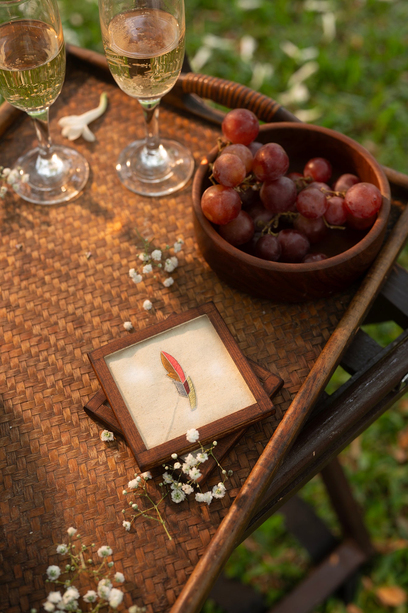 Nell Coasters - Set Of 2 Coasters with Coaster Holder