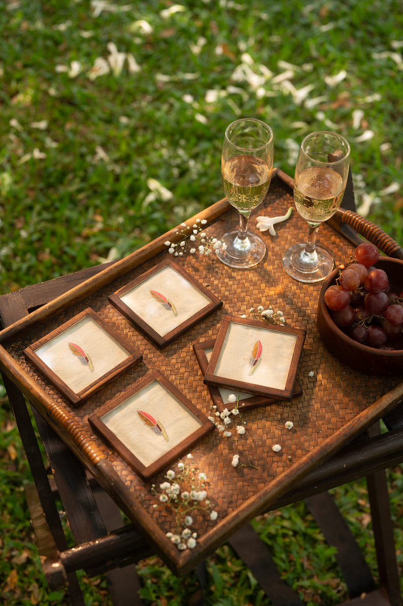 Nell Coasters - Set Of 2 Coasters with Coaster Holder