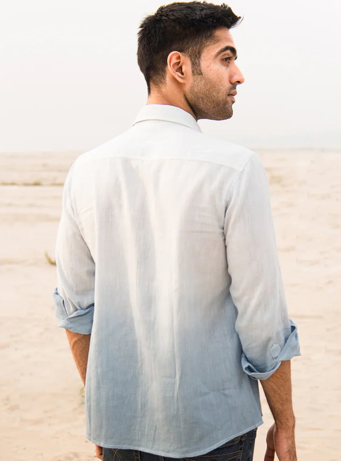 Oceanic Breeze Handwoven Linen Cotton Shirt