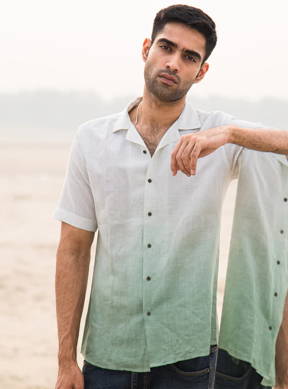 Verdant Meadow Handwoven Linen Cotton Shirt