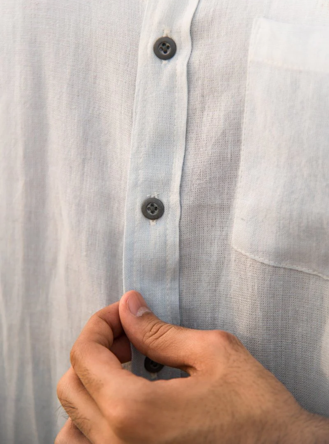 Oceanic Breeze Handwoven Linen Cotton Shirt