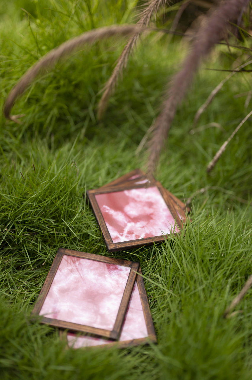 Louisa Coasters - Set Of 2 Coasters with Coaster Holder