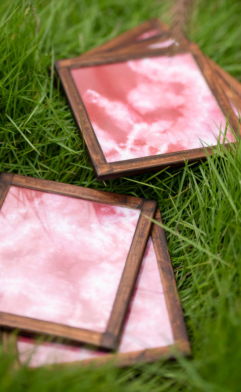 Louisa Coasters - Set Of 2 Coasters with Coaster Holder