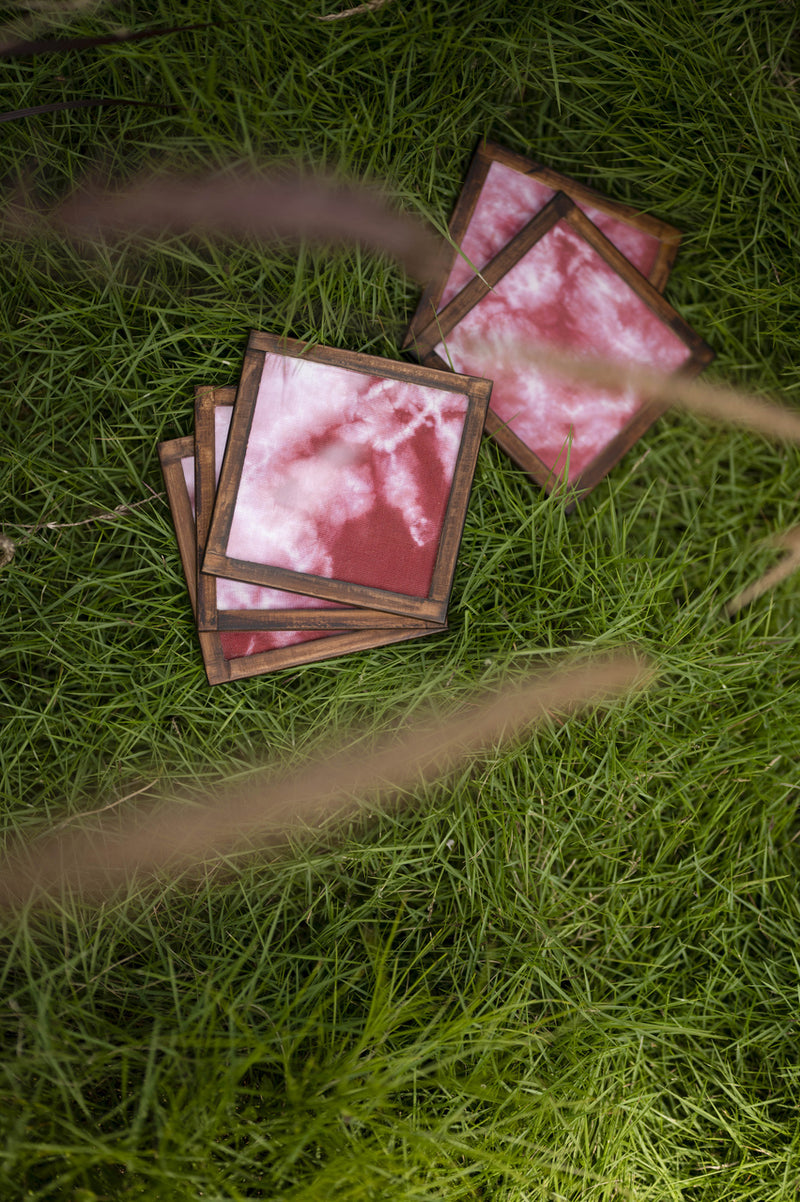 Louisa Coasters - Set Of 2 Coasters with Coaster Holder