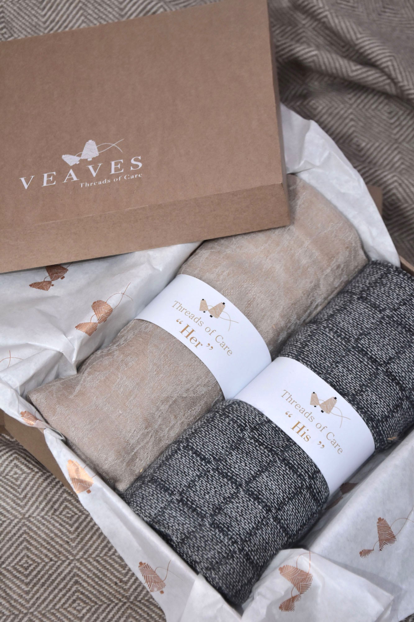 Gift Hamper of Fine Wool Cashmere Stoles For Her & His