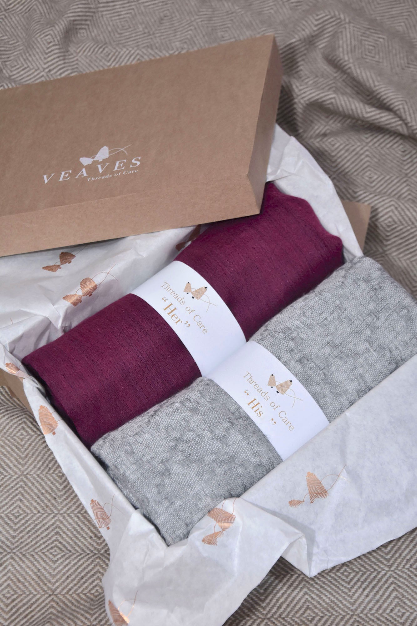 Gift Hamper of Fine Wool Cashmere Stoles For Her & His