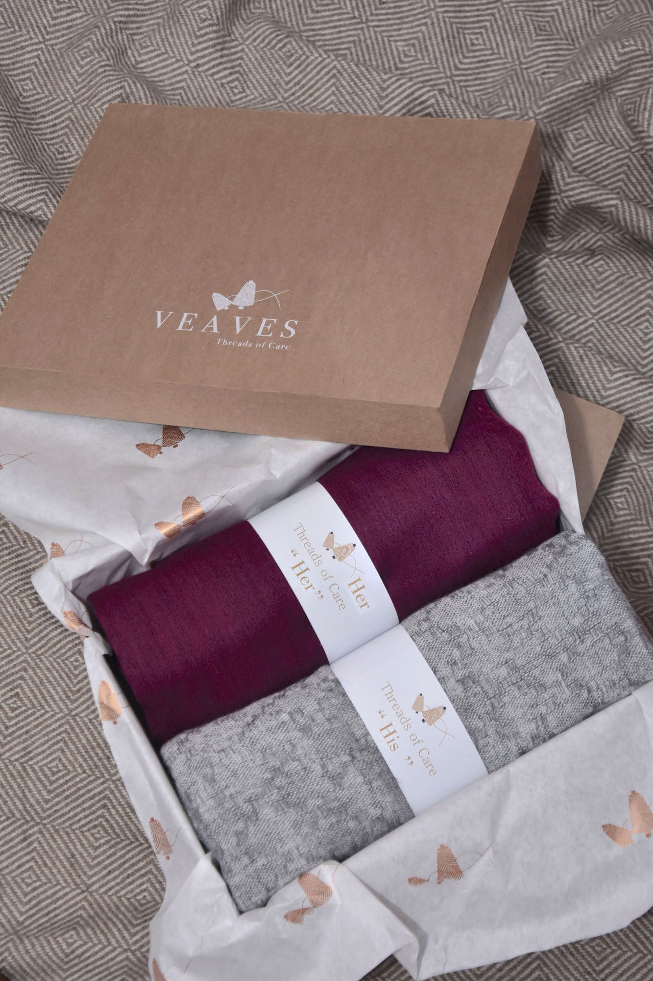 Gift Hamper of Fine Wool Cashmere Stoles For Her & His
