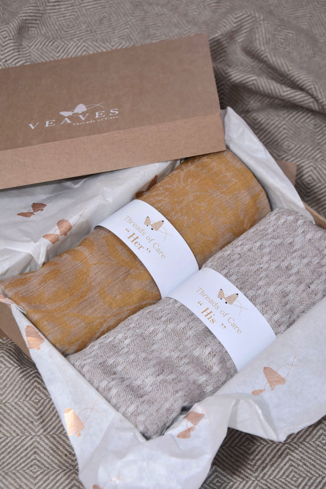 Gift Hamper of Fine Wool Cashmere Stoles For Her & His