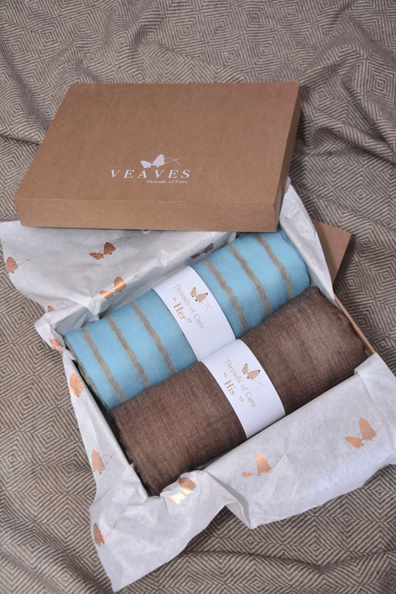 Gift Hamper of Fine Wool Cashmere Stoles For Her & His