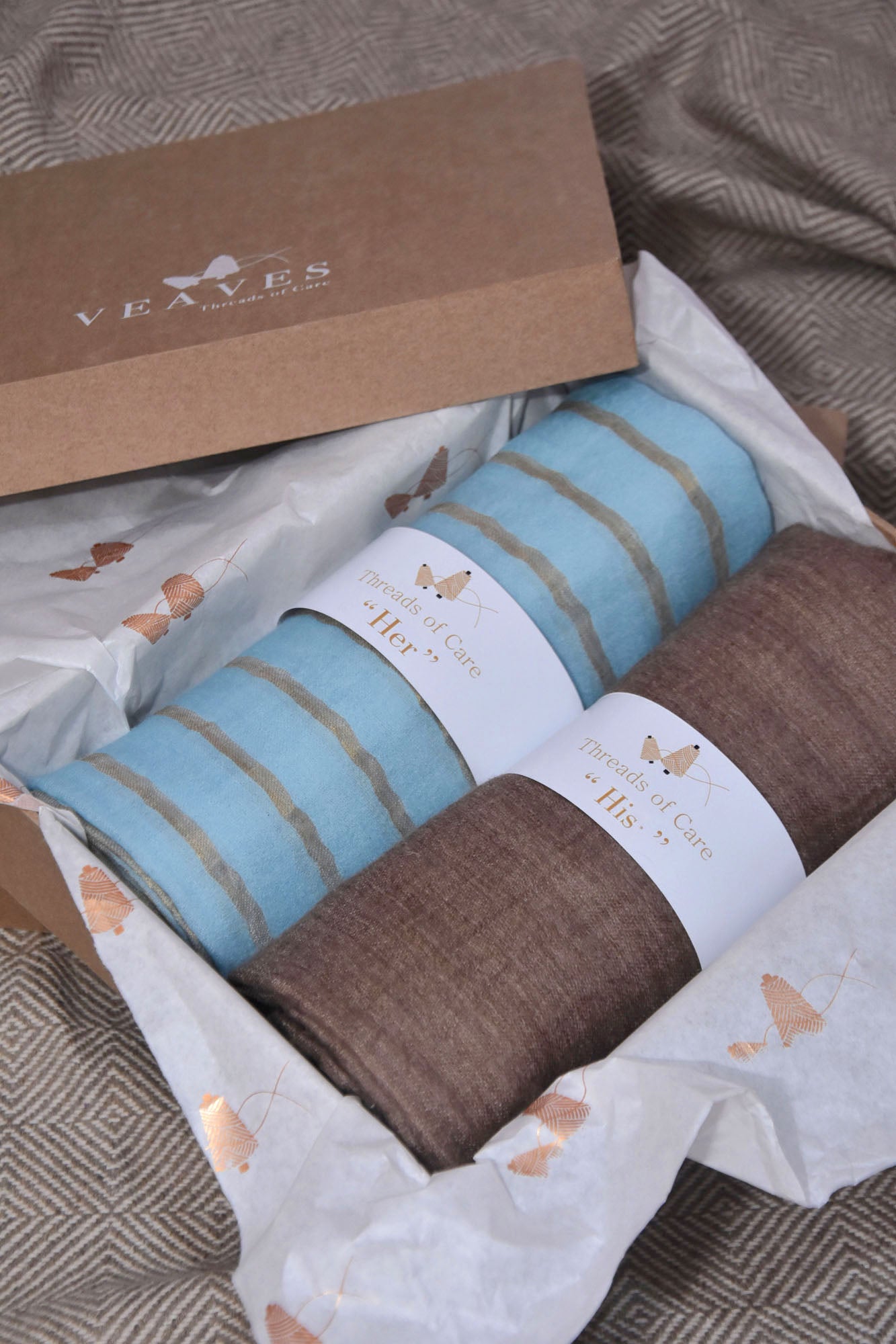 Gift Hamper of Fine Wool Cashmere Stoles For Her & His