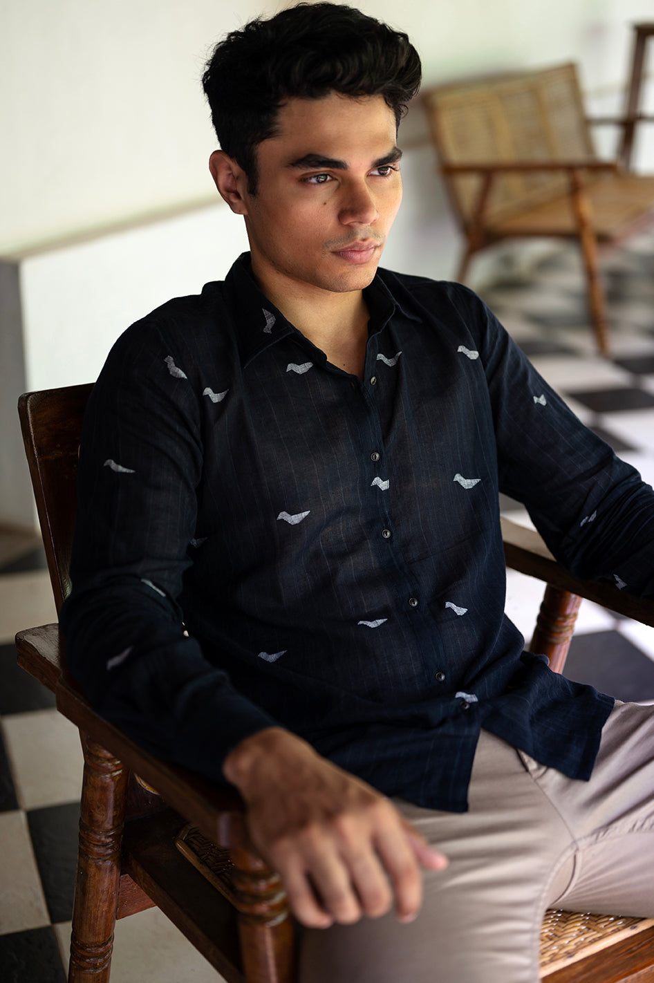 Juniper Handwoven Jamdani Cotton Shirt