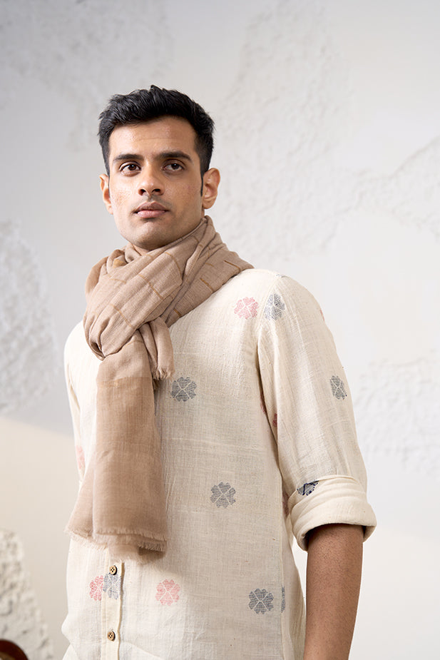 Sand Whisper, Fine Wool Cashmere Shawl