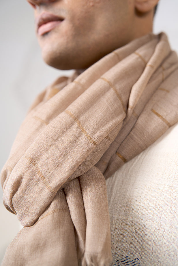 Sand Whisper, Fine Wool Cashmere Shawl