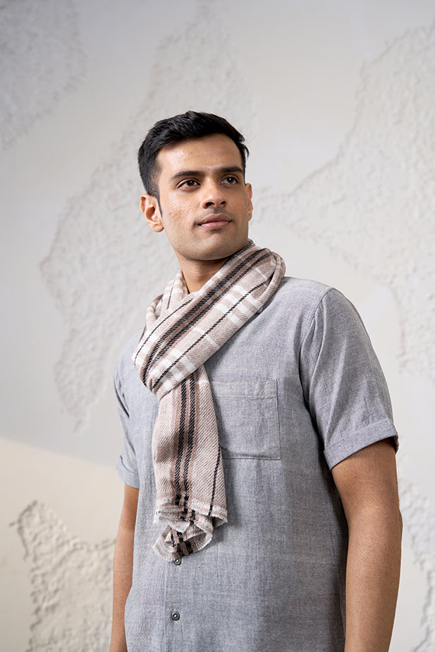 Driftwood Stripes Fine Soft Wool Stole