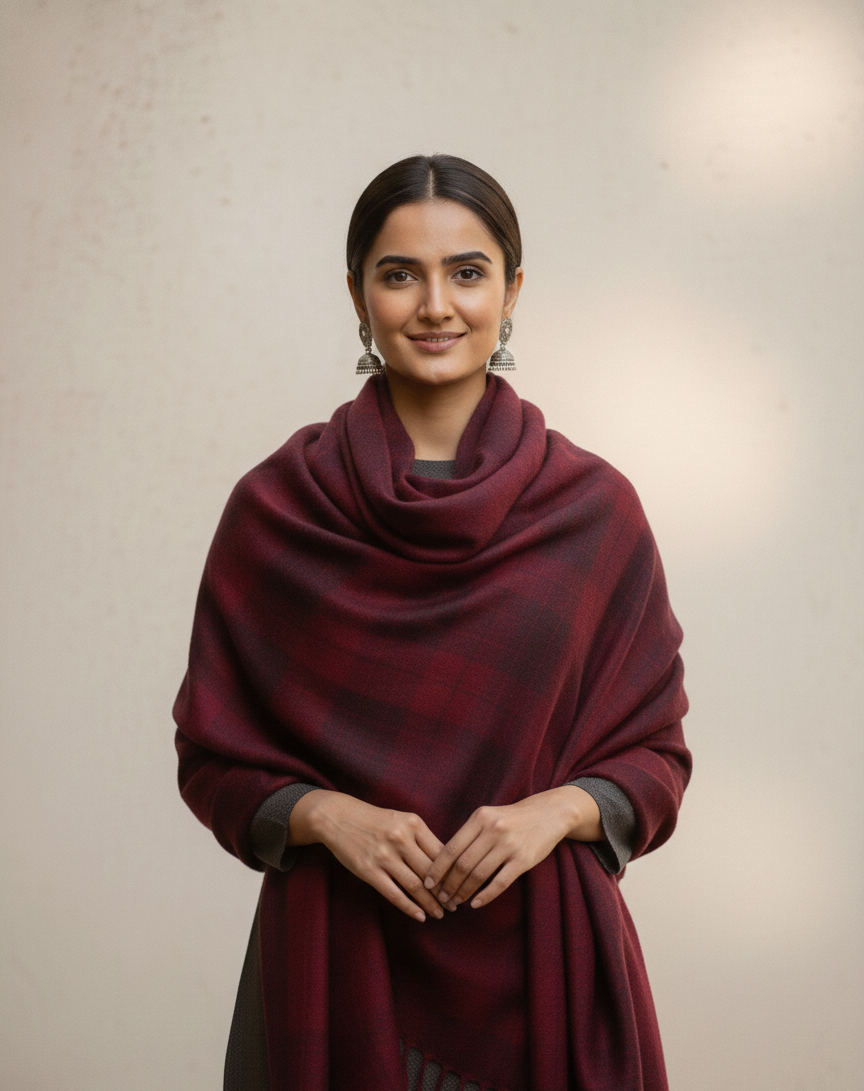 Merlot Mist Pure Silk Pashmina Stole