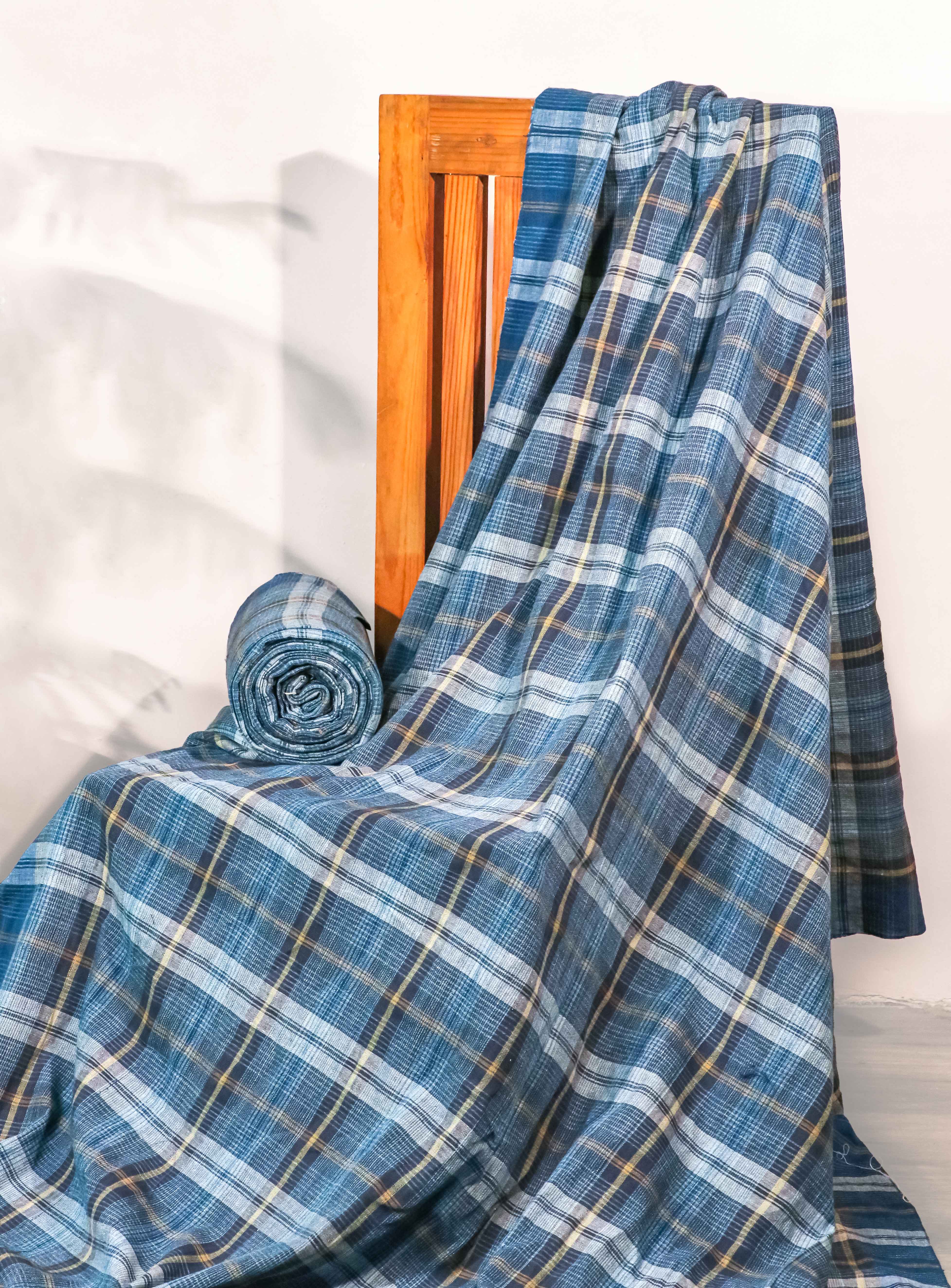 Madras Check, Handwoven Khadi Cotton Fabric