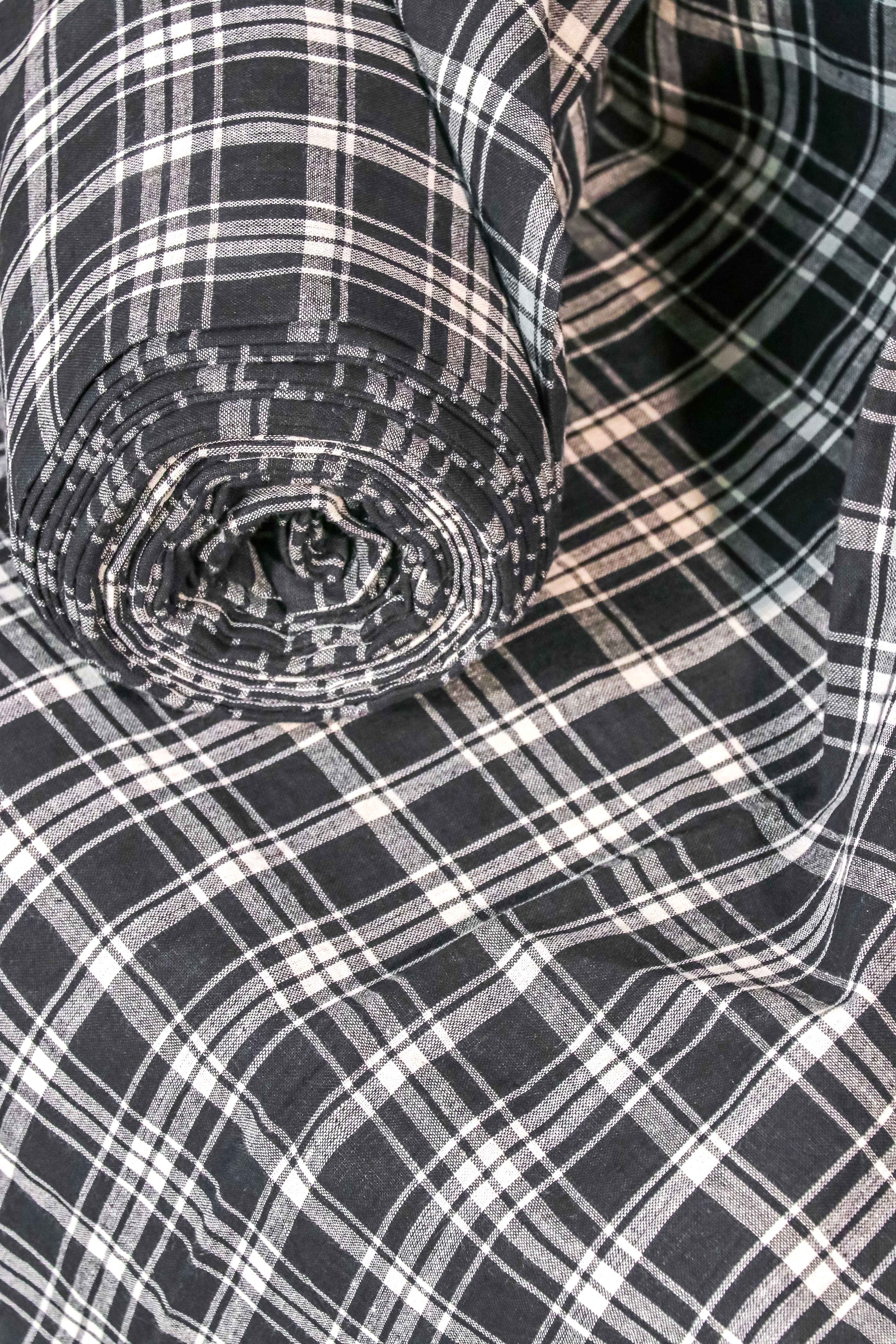 Handwoven Cotton – Dual Stripe Check
