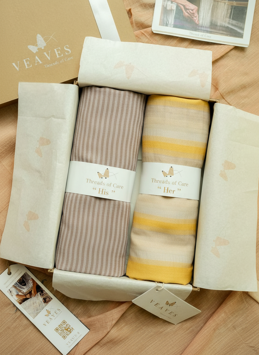 Gift Hamper of Fine Wool Cashmere Stoles For Her & His