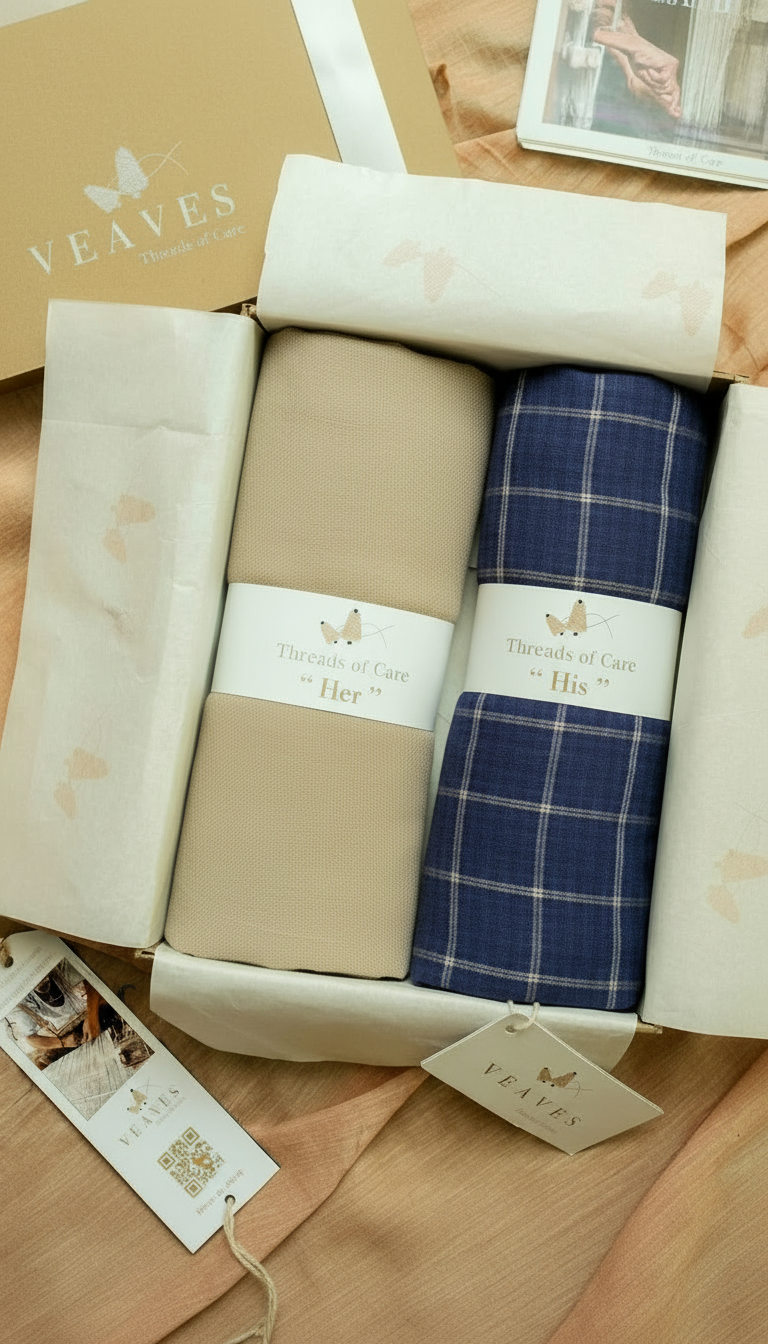 Gift Hamper of Fine Wool Cashmere Stoles For Her & His
