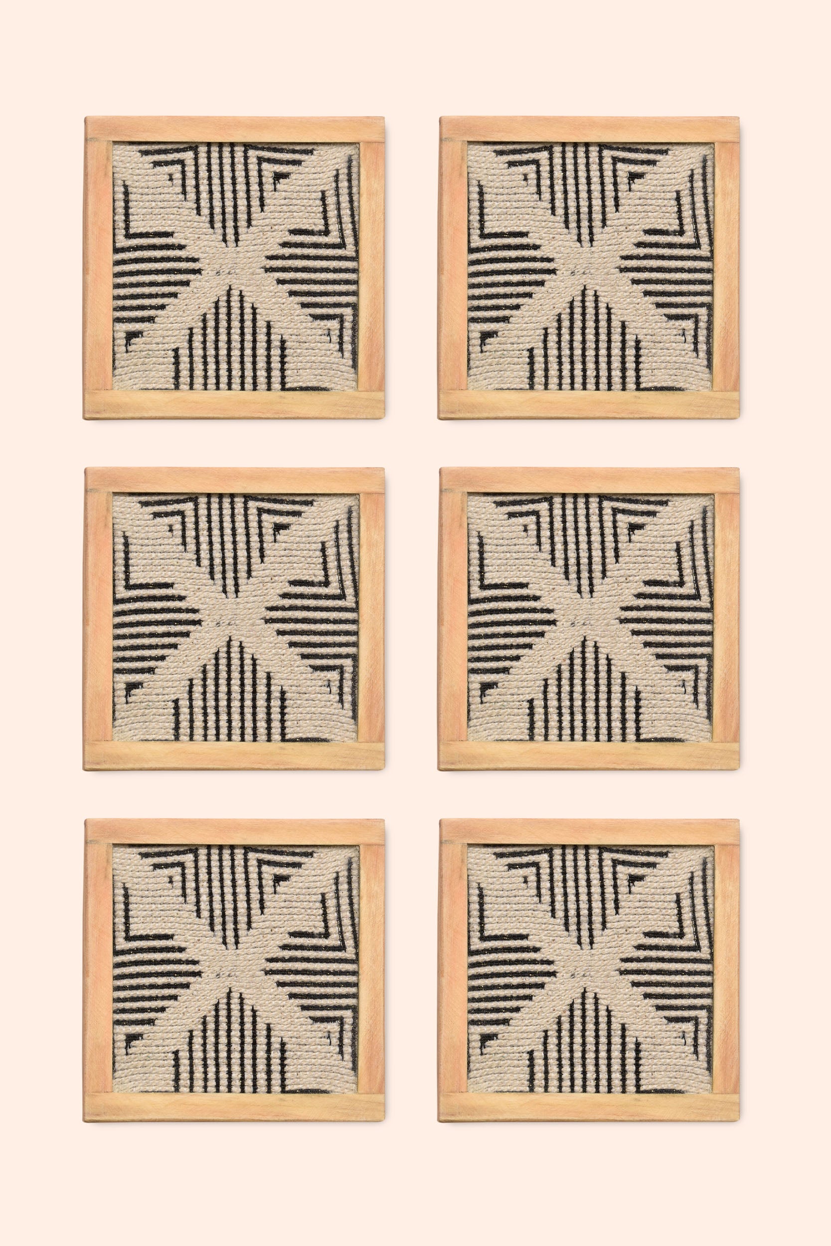 Pollux Handwoven Coasters - Set Of 2 Pcs with Coaster Holder