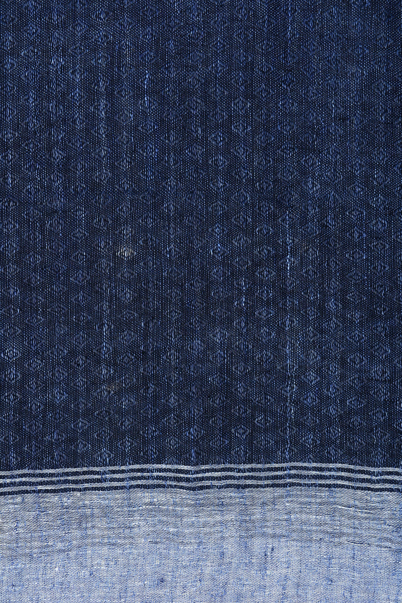 Blue Log Handwoven Linen Stole