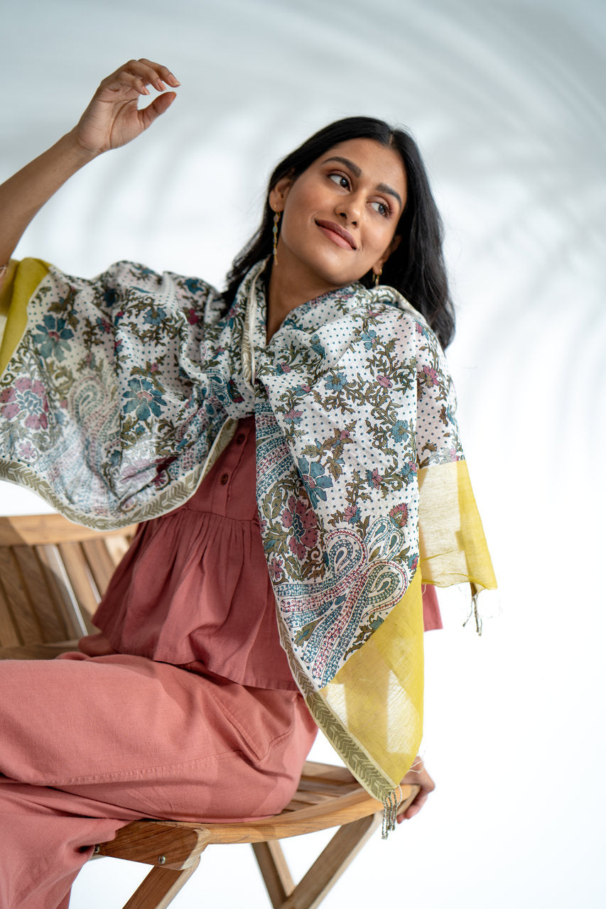 Romp Cotton Silk Handwoven Stole