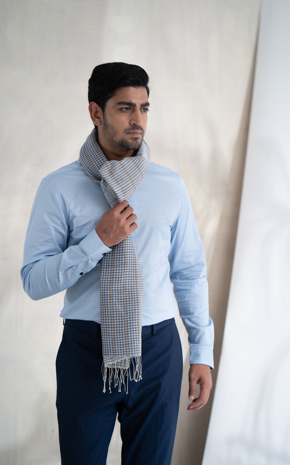 Check Mate Handwoven Cotton Stole