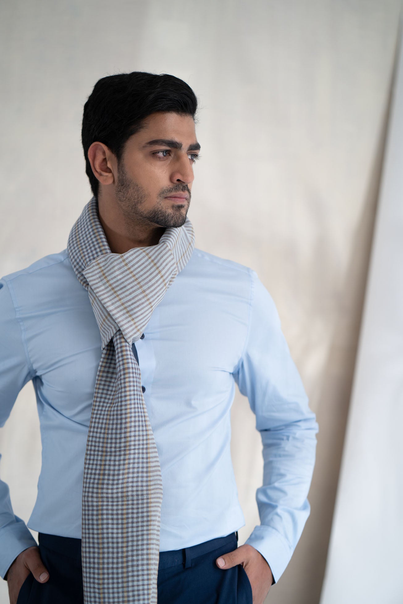 Check Mate Handwoven Cotton Stole