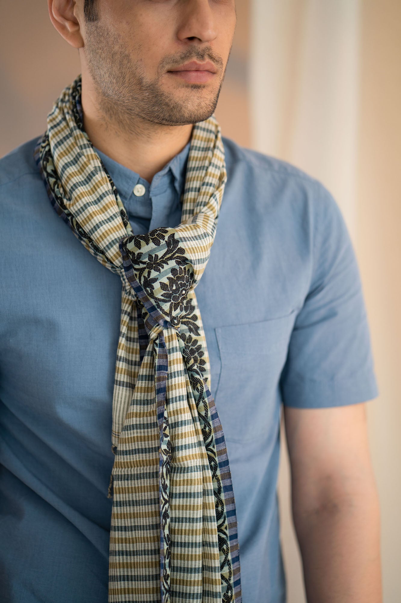 Florid Hand-woven Cotton Stole