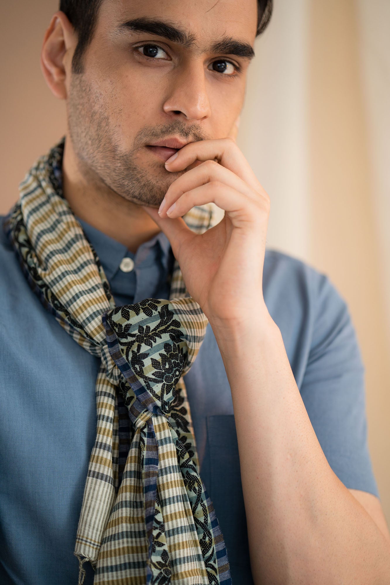 Florid Hand-woven Cotton Stole