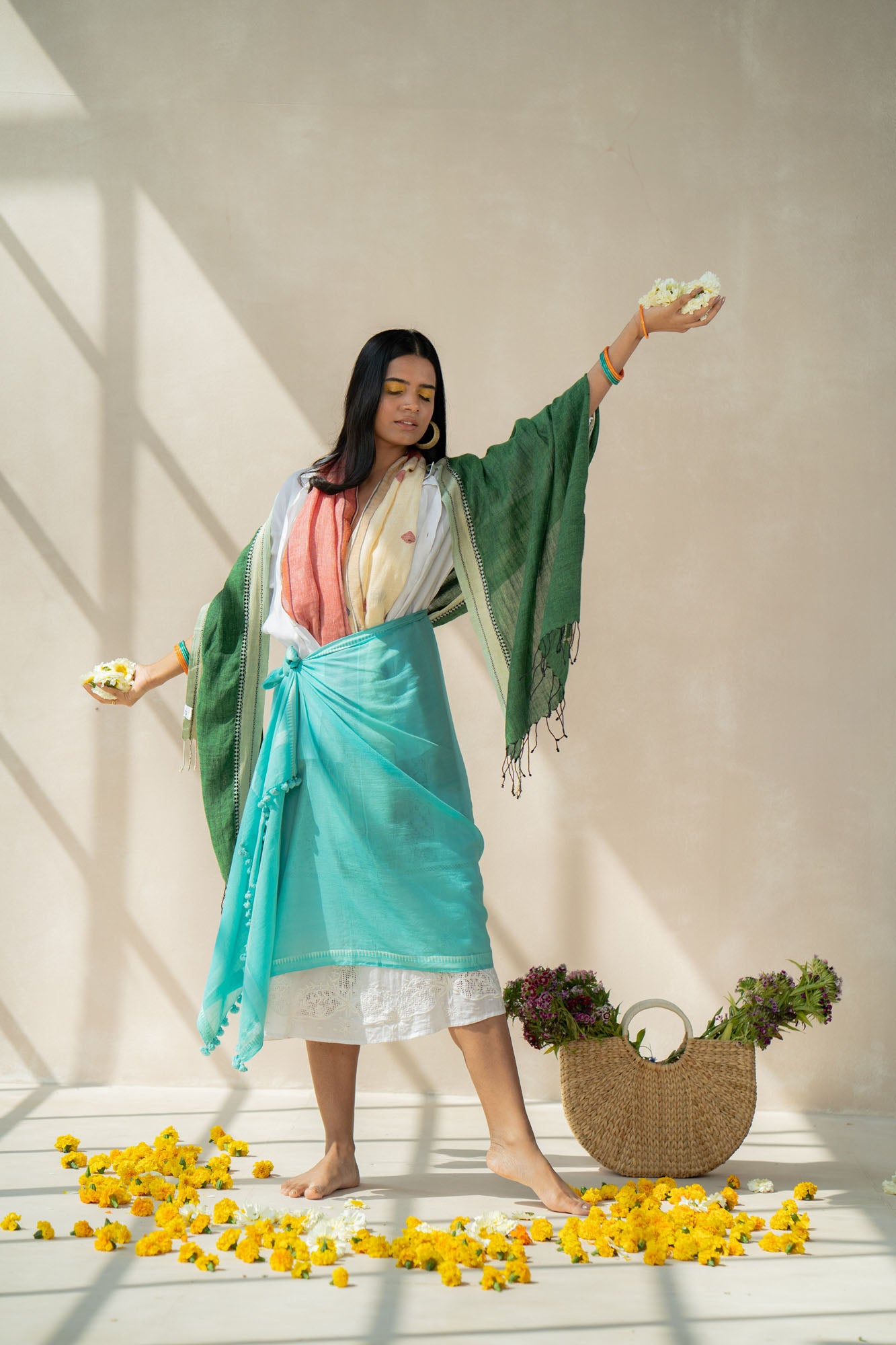 Reina Handwoven Silk Cotton Stole