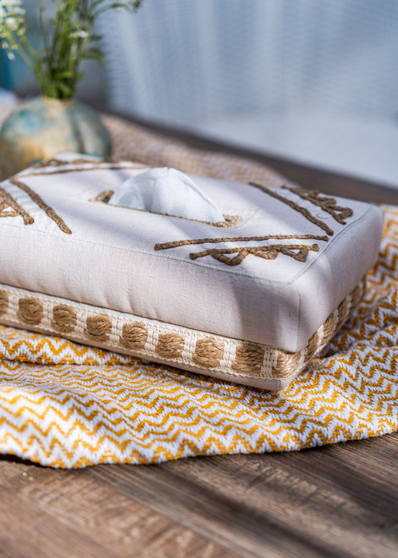 Sheba Hand Woven Cotton Tissue Box