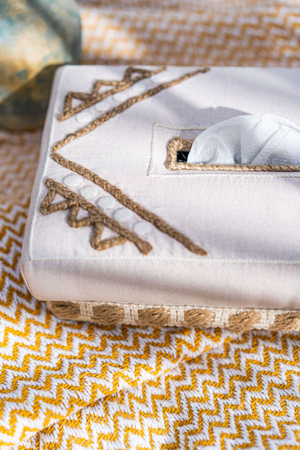 Sheba Hand Woven Cotton Tissue Box