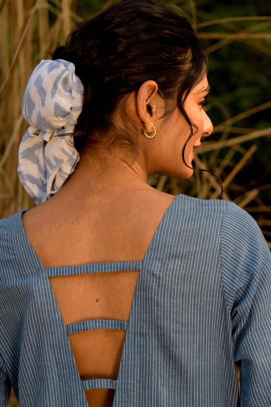 Round -Neck Striped Dress