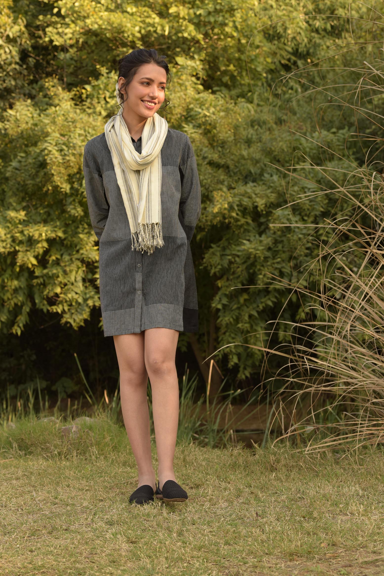 Spread Collar , Over Sized Dress