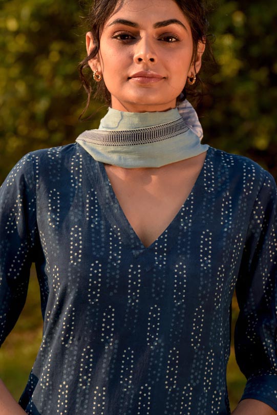 Yoke Dress With Gathers