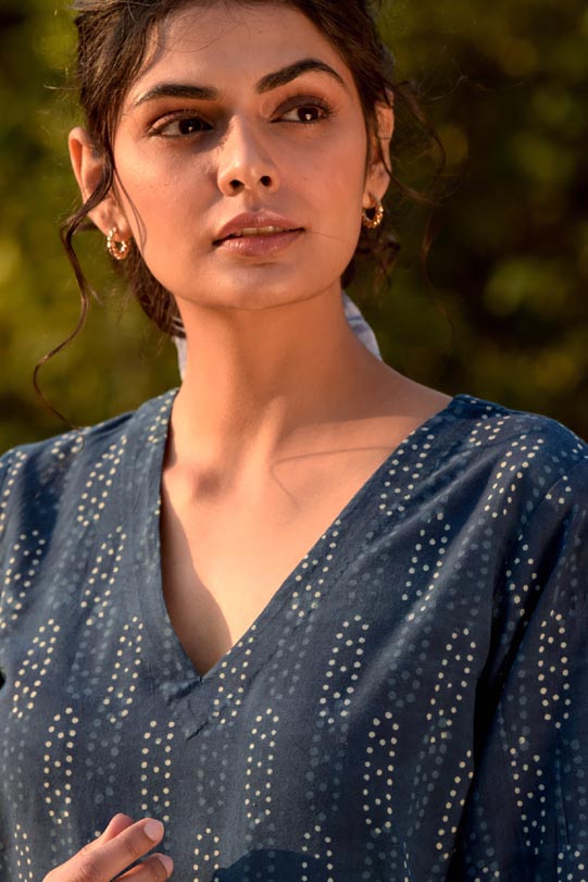 Yoke Dress With Gathers