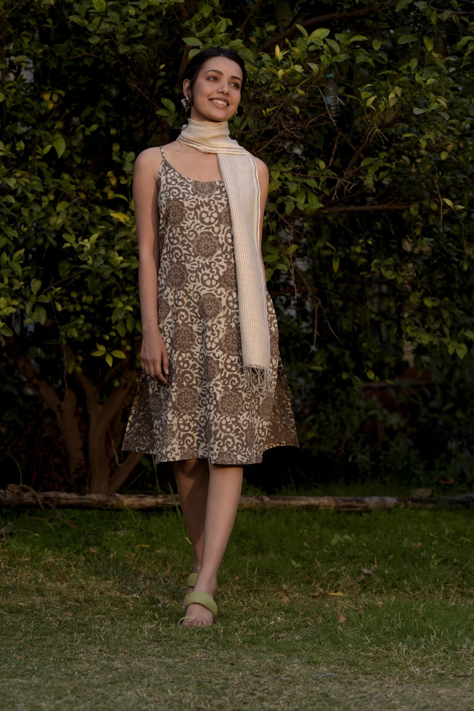 Floral Hand Printed Dress