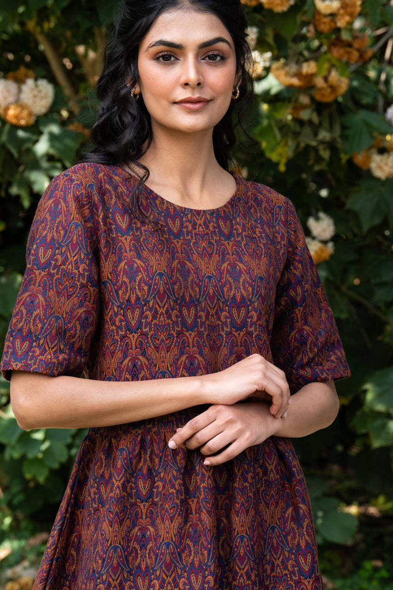 Chiyo Handwoven Cotton Wool Dress