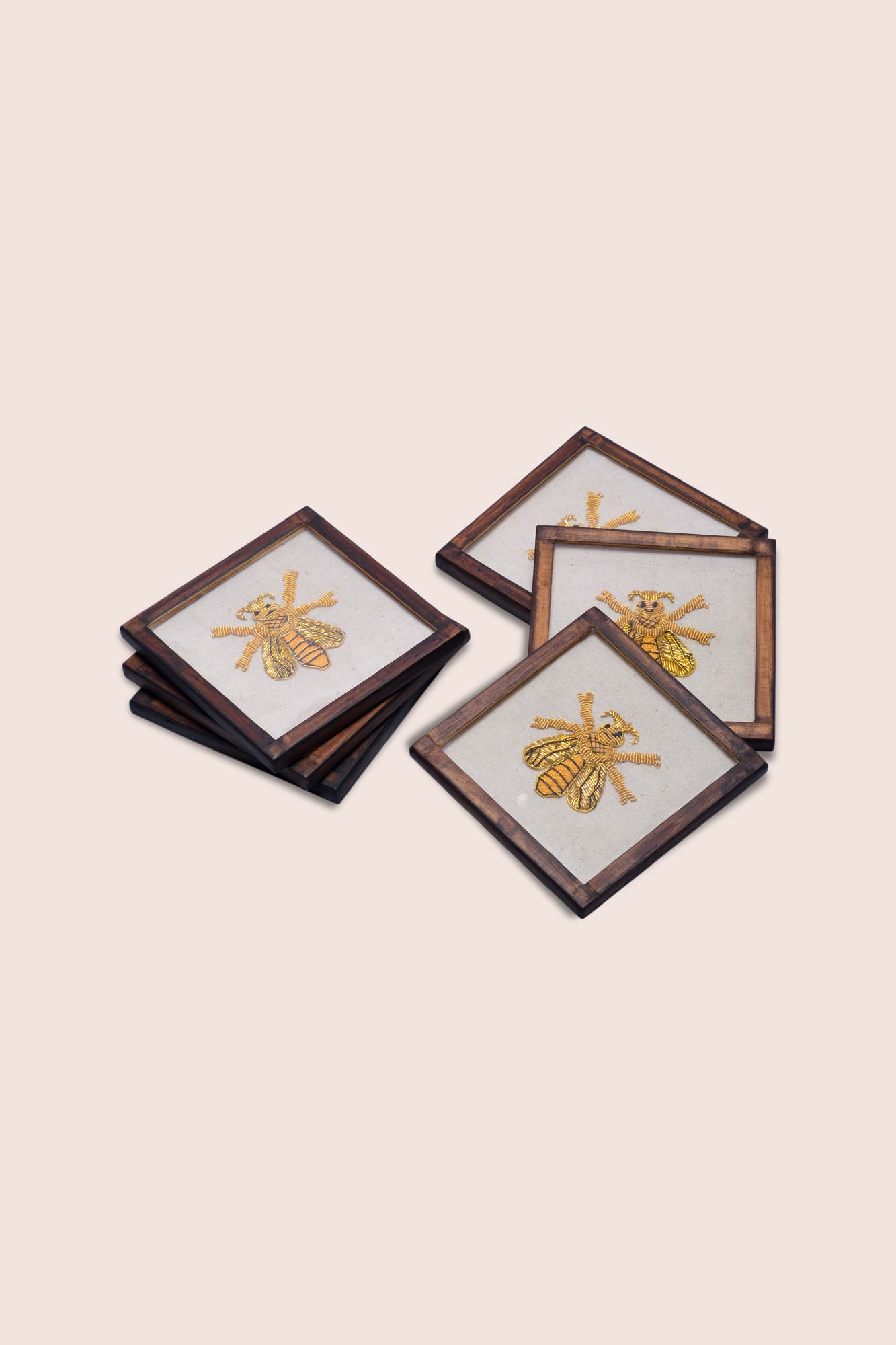 Ottilie Handwoven Coasters - Set Of 2 Pcs with Coaster Holder