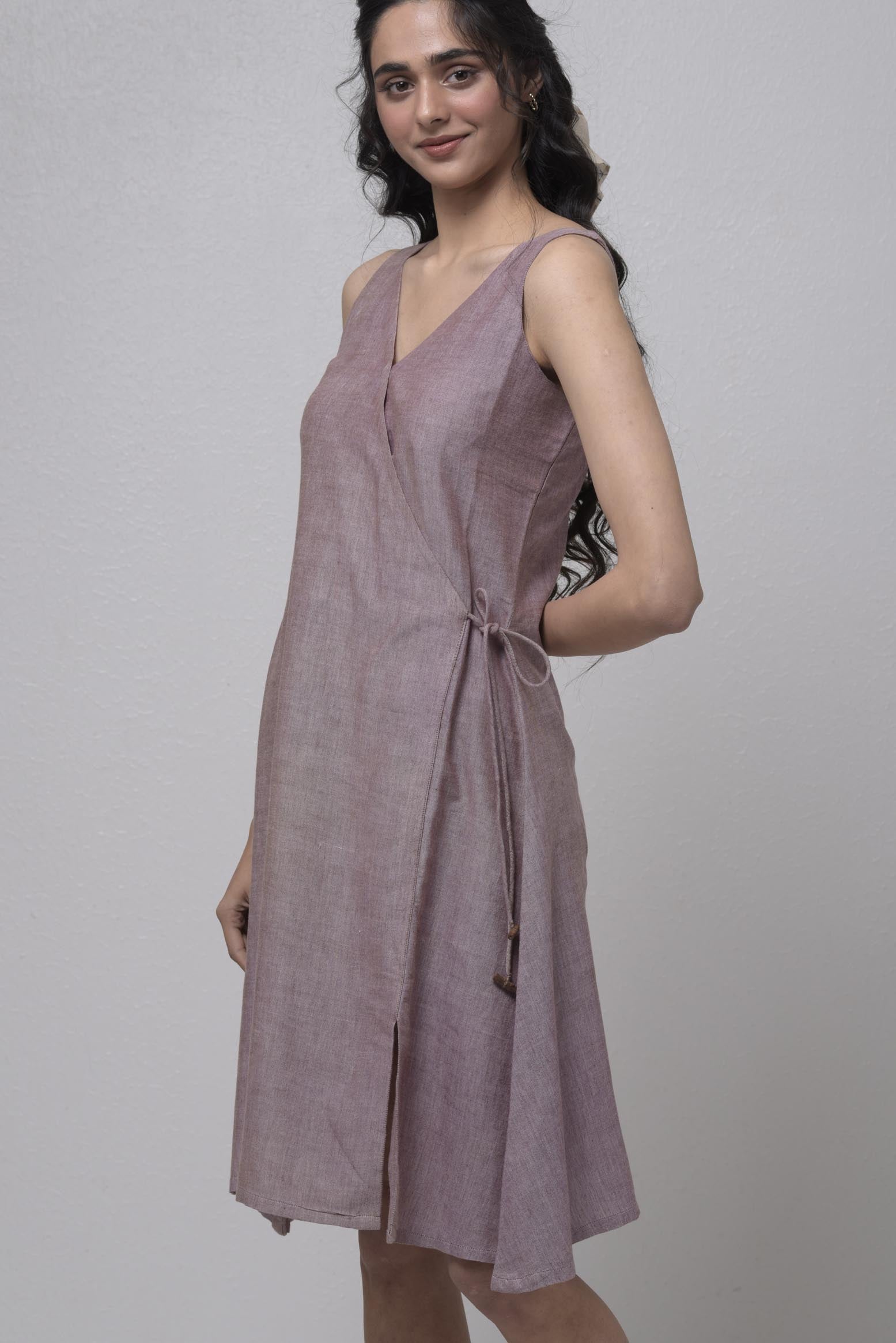 Overlap V-Neck Dress