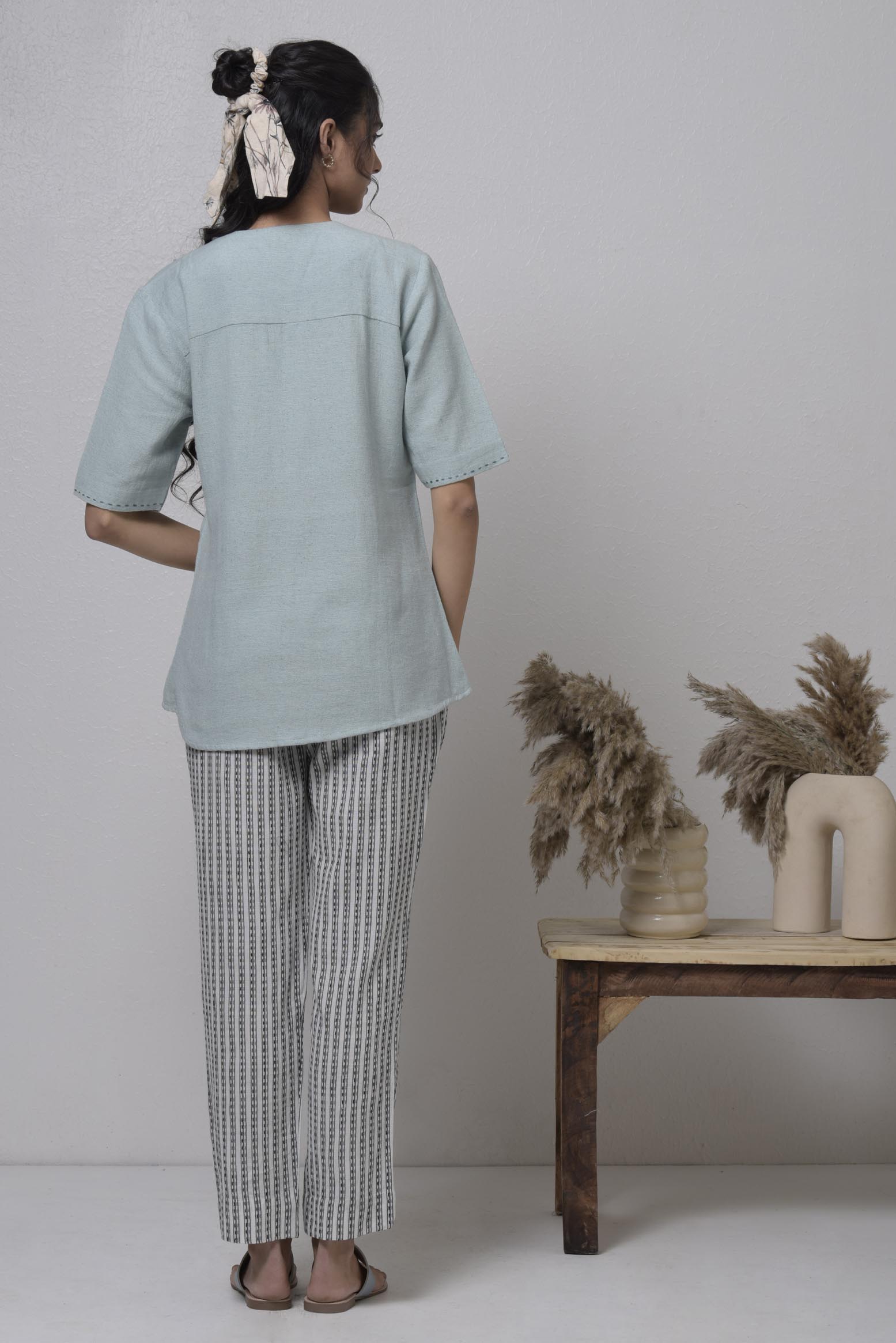 Casual Shirt With Running Embroidery