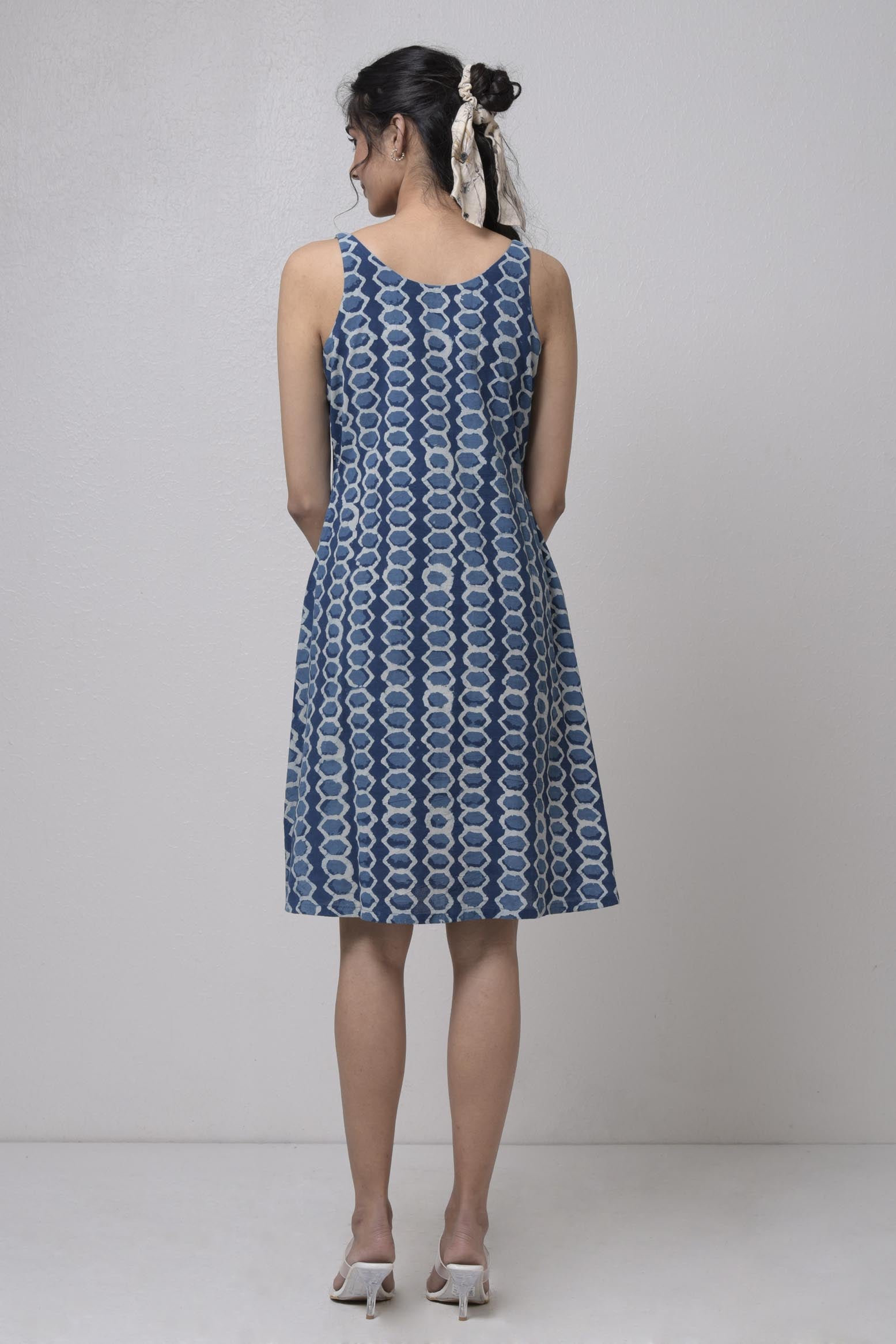 Sleeve Less Round Neck Dress