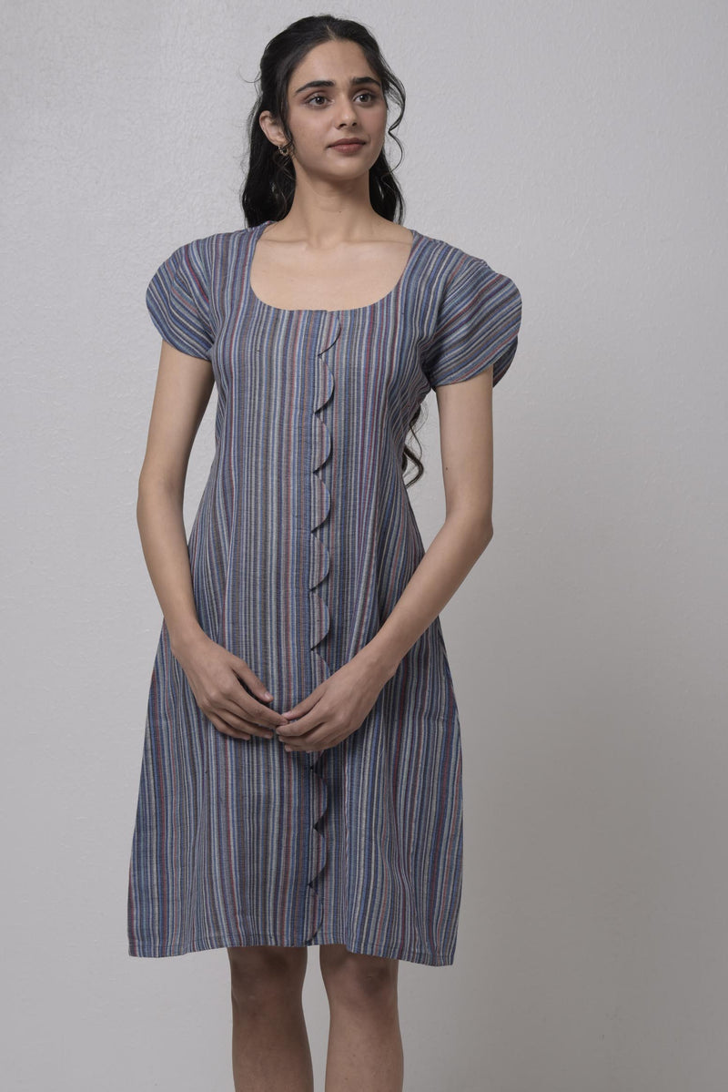 Scoop Neck With Petal Cuts - Dress