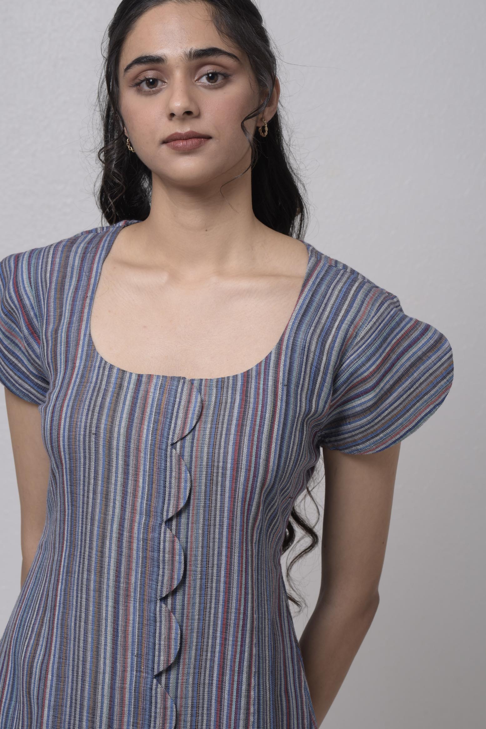 Scoop Neck With Petal Cuts - Dress