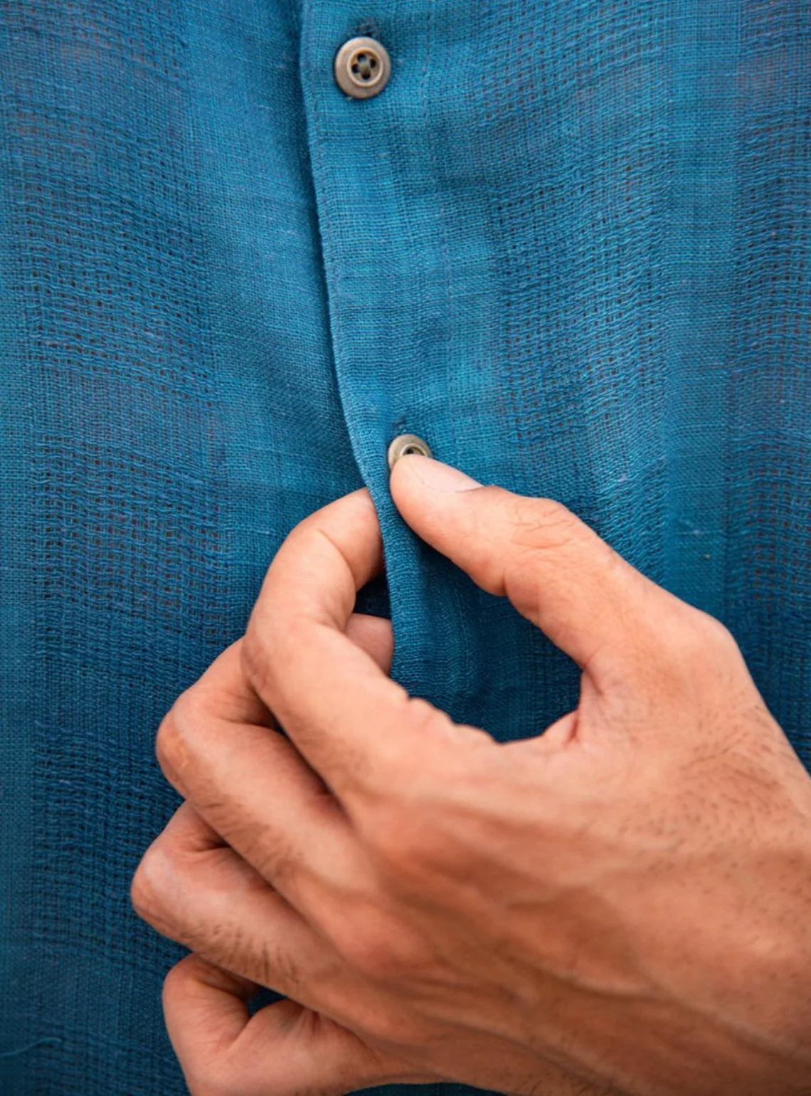 Aqua Breeze Handwoven Cotton Shirt
